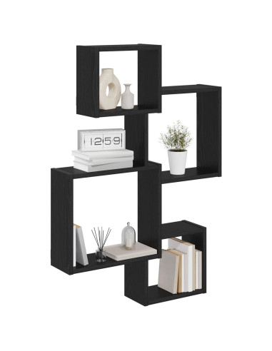 Mensole Cubo da Parete A parete Nero 64 x 13,5 x 91,5 cm