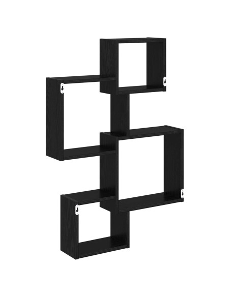 Mensole Cubo da Parete A parete Nero 64 x 13,5 x 91,5 cm
