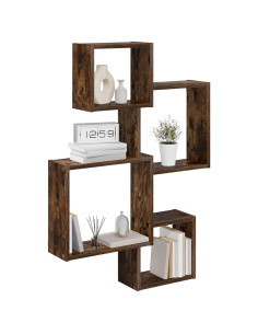 Mensole Cubo da Parete A parete Marrone 64 x 13,5 x 91,5 cm 2