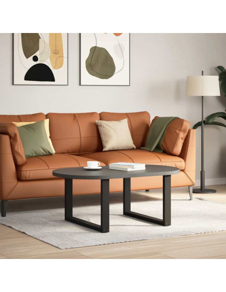 Gambe per Tavolino da Caffè a Forma di U 2 pz Nere 60x(42-43) cm Acciaio