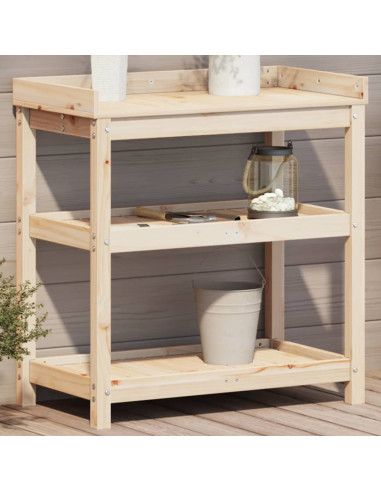 Tavolo Invaso con Ripiani 82,5x45x86,5 cm Legno Massello Pino