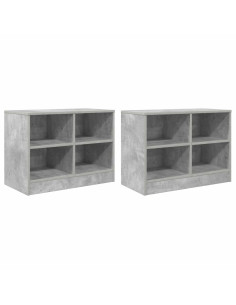 Armadietto per letto 2 pcs Grigio Cemento 66 x 33 x 48 cm 2