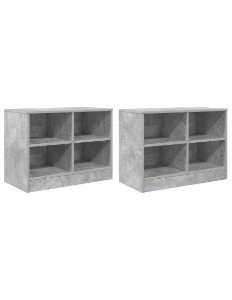 Armadietto per letto 2 pcs Grigio Cemento 66 x 33 x 48 cm