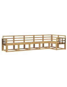 Set di divani da esterno 6 pcs Bianco Legno di Acacia Massello 2