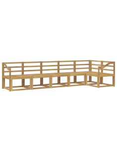 Set di divani da esterno 6 pcs Bianco Legno di Acacia Massello 2
