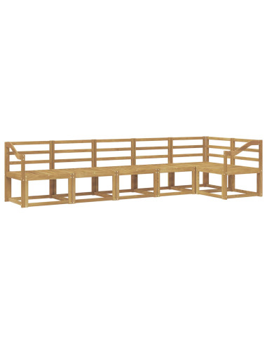 Set di divani da esterno 6 pcs Bianco Legno di Acacia Massello