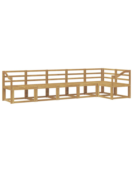 Set di divani da esterno 6 pcs Bianco Legno di Acacia Massello