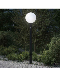 Lampada a paletto con sensore e presa 120 cm Nera IP44