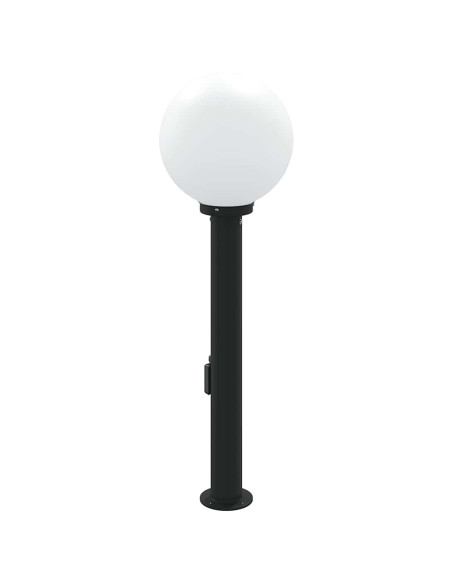 Lampada a paletto con sensore e presa 80 cm Nera IP44