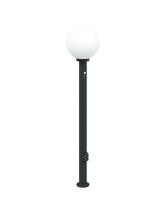 Lampada a paletto con sensore e presa 120 cm Nera IP44 2