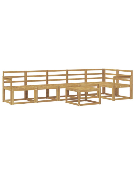 Set di divani da esterno 7 pcs Bianco Legno di Acacia Massello
