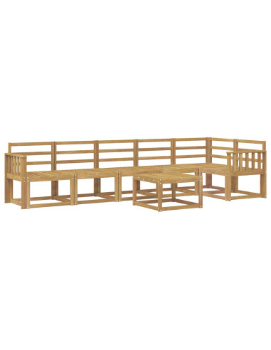 Set di divani da esterno 7 pcs Bianco Legno di Acacia Massello
