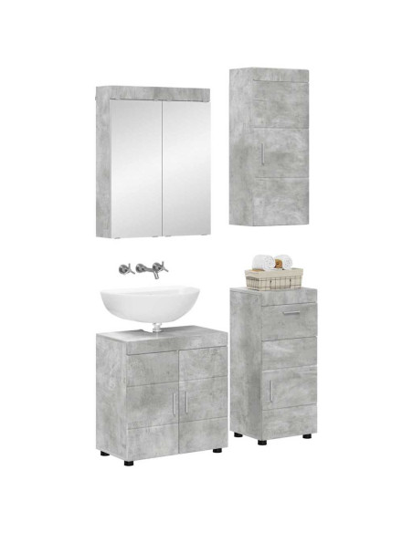 Set di mobili per il bagno TULUM 4 pcs Grigio cemento