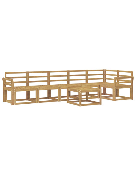 Set di divani da esterno 7 pcs Bianco Legno di Acacia Massello