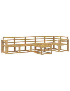 Set di divani da esterno 7 pcs Bianco Legno di Acacia Massello 2