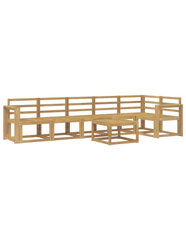 Set di divani da esterno 7 pcs Bianco Legno di Acacia Massello