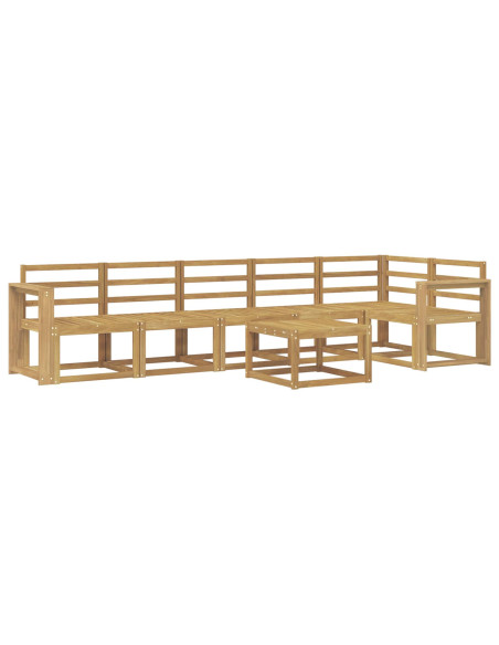 Set di divani da esterno 7 pcs Bianco Legno di Acacia Massello