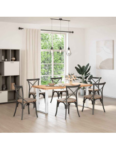 Gambe per tavolo da pranzo a forma di U 2 pz bianche 70x(72-73) cm in acciaio