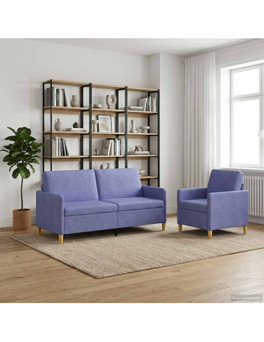Set di Divani con Storage 2 pcs Blu jeans Poliestere