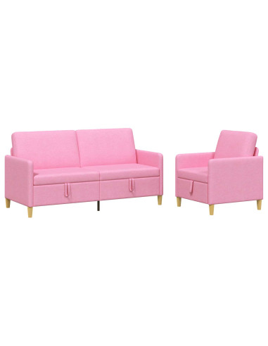 Set di Divani con Storage 2 pcs Rosa Poliestere