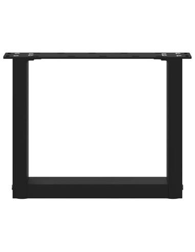Gambe per Tavolino da Caffè a Forma di U 2 pz Nere 30x(30-31) cm Acciaio