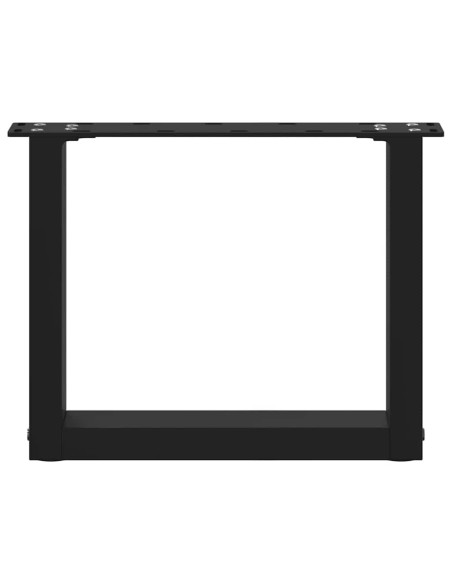 Gambe per Tavolino da Caffè a Forma di U 2 pz Nere 30x(30-31) cm Acciaio