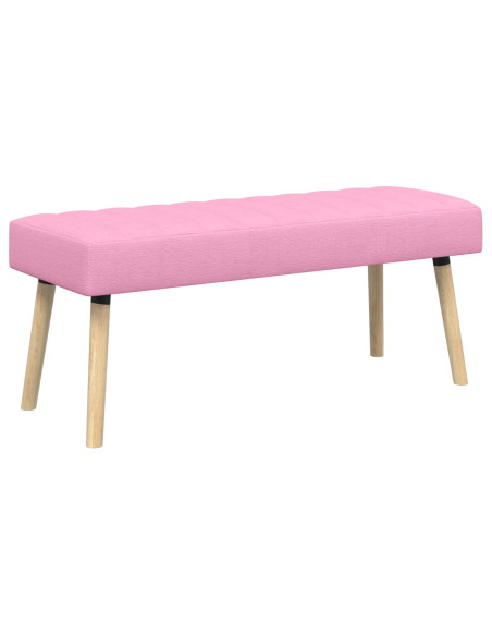 Panchina trapuntata a canale Rosa 110 x 40 x 46 cm Tessuto