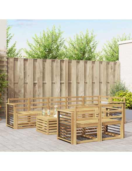 Set di divani da esterno 9 pcs Bianco 59 x 59 x 37 cm