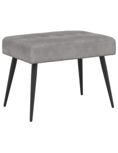 Panchina con bottoni imbottiti Grigio Chiaro 60 x 40 x 45 cm