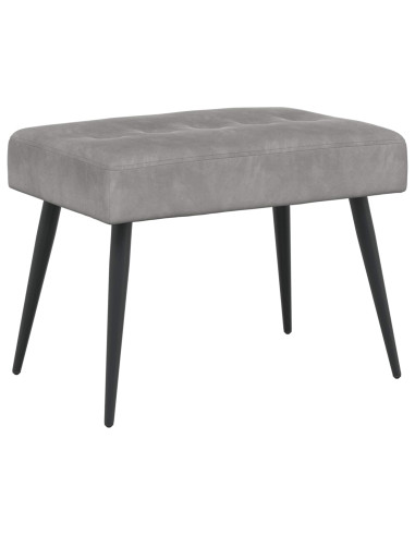 Panchina con bottoni imbottiti Grigio Chiaro 60 x 40 x 45 cm