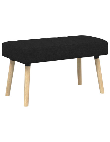 Panchina trapuntata a canale Nero 80 x 40 x 46 cm Tessuto