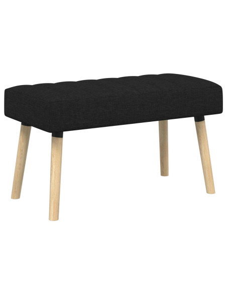 Panchina trapuntata a canale Nero 80 x 40 x 46 cm Tessuto
