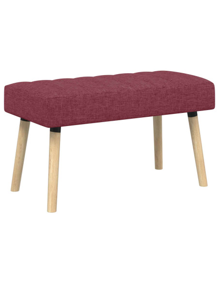 Panchina trapuntata a canale Rosso Vino 80 x 40 x 46 cm Tessuto
