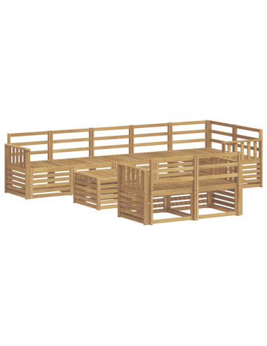 Set di divani da esterno 9 pcs Bianco 59 x 59 x 37 cm