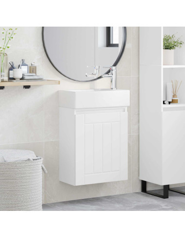 Mobile bagno con rubinetto Bianco 45,5 x 25,5 x 84 cm