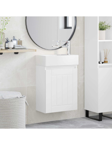 Mobile bagno con rubinetto Bianco 45,5 x 25,5 x 84 cm