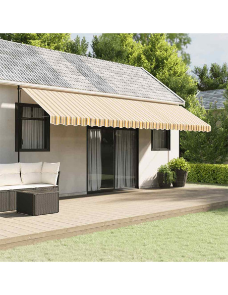 Tessuto Ricambio per Mantovana Tenda Righe Giallo e Grigio 6 m