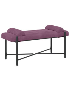 Panchina con bottoni e cuscini Viola 110 x 40 x 46 cm Velluto