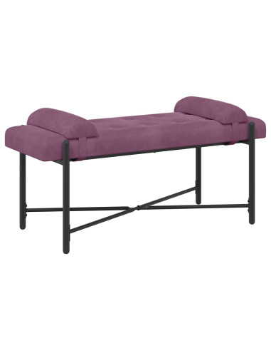 Panchina con bottoni e cuscini Viola 110 x 40 x 46 cm Velluto