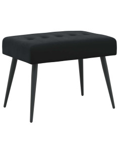 Panchina con bottoni imbottiti Nero 60 x 40 x 45 cm Velluto