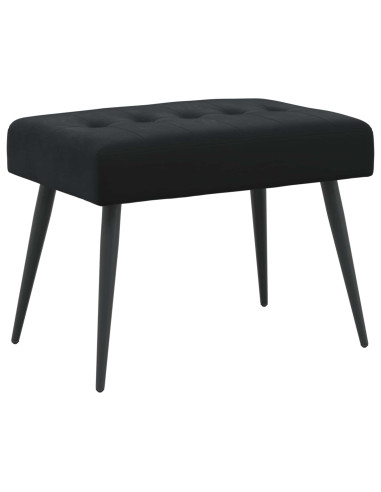 Panchina con bottoni imbottiti Nero 60 x 40 x 45 cm Velluto