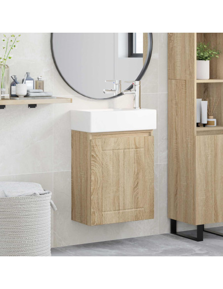 Mobile bagno con rubinetto Rovere Sonoma 45,5 x 25,5 x 84 cm