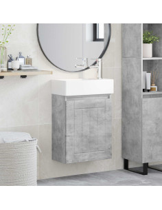 Mobile bagno con rubinetto Grigio Cemento 45,5 x 25,5 x 84 cm