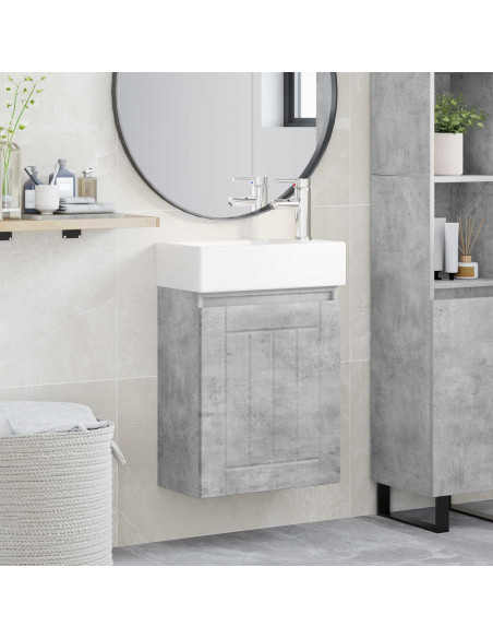 Mobile bagno con rubinetto Grigio Cemento 45,5 x 25,5 x 84 cm