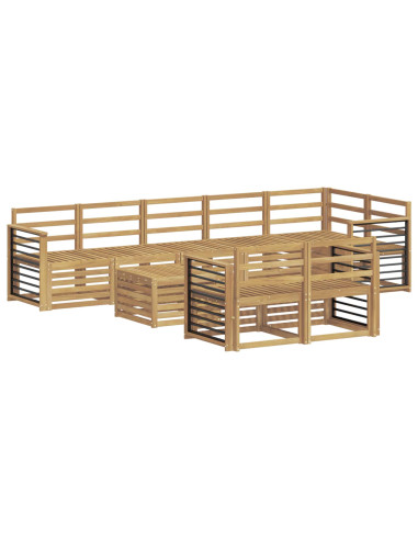 Set di divani da esterno 9 pcs Bianco 59 x 59 x 37 cm
