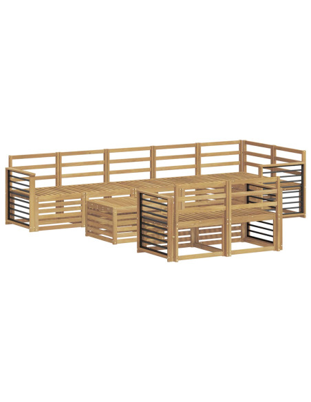 Set di divani da esterno 9 pcs Bianco 59 x 59 x 37 cm