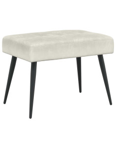 Panchina con bottoni imbottiti Crema 60 x 40 x 45 cm Velluto