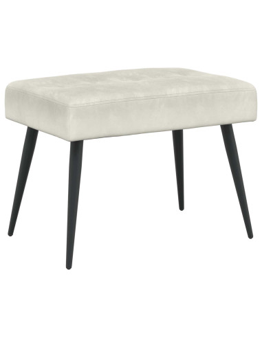 Panchina con bottoni imbottiti Crema 60 x 40 x 45 cm Velluto