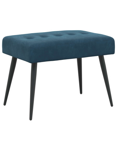 Panchina con bottoni imbottiti Blu 60 x 40 x 45 cm Velluto