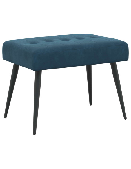 Panchina con bottoni imbottiti Blu 60 x 40 x 45 cm Velluto